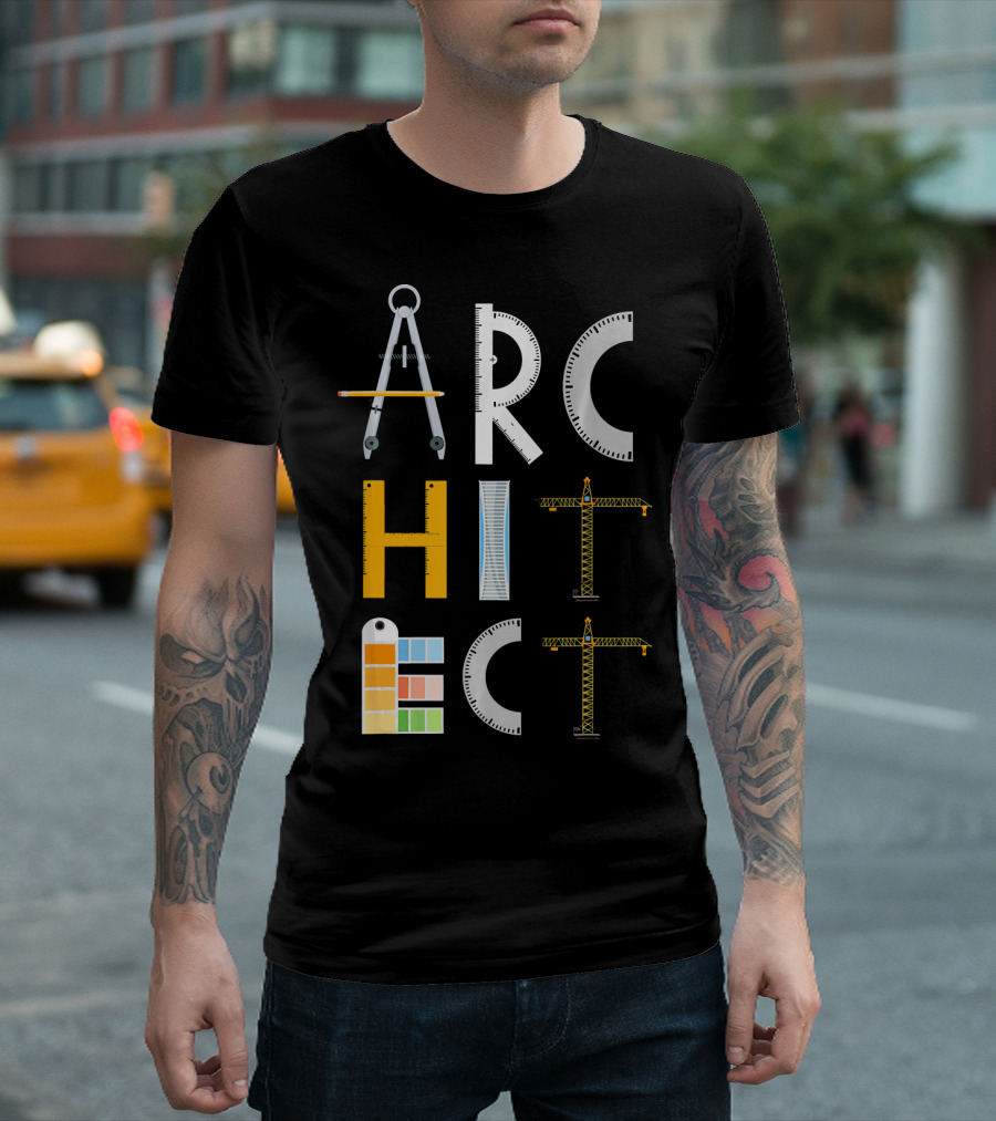 Architect Architecture Students Tools And Cranes T-Shirt