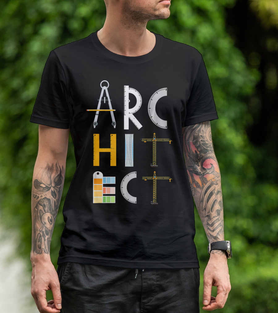 Architect Architecture Students Tools And Cranes T-Shirt