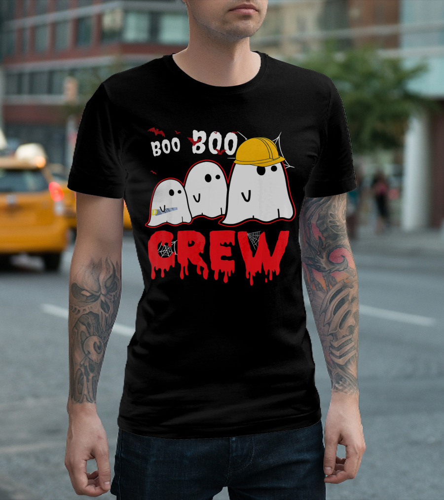 Boo Boo Ghost Crew Construction Halloween Fun T-Shirt