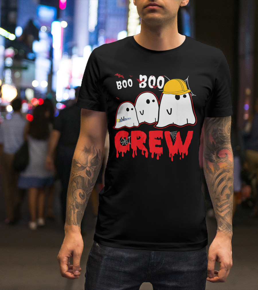 Boo Boo Ghost Crew Construction Halloween Fun T-Shirt