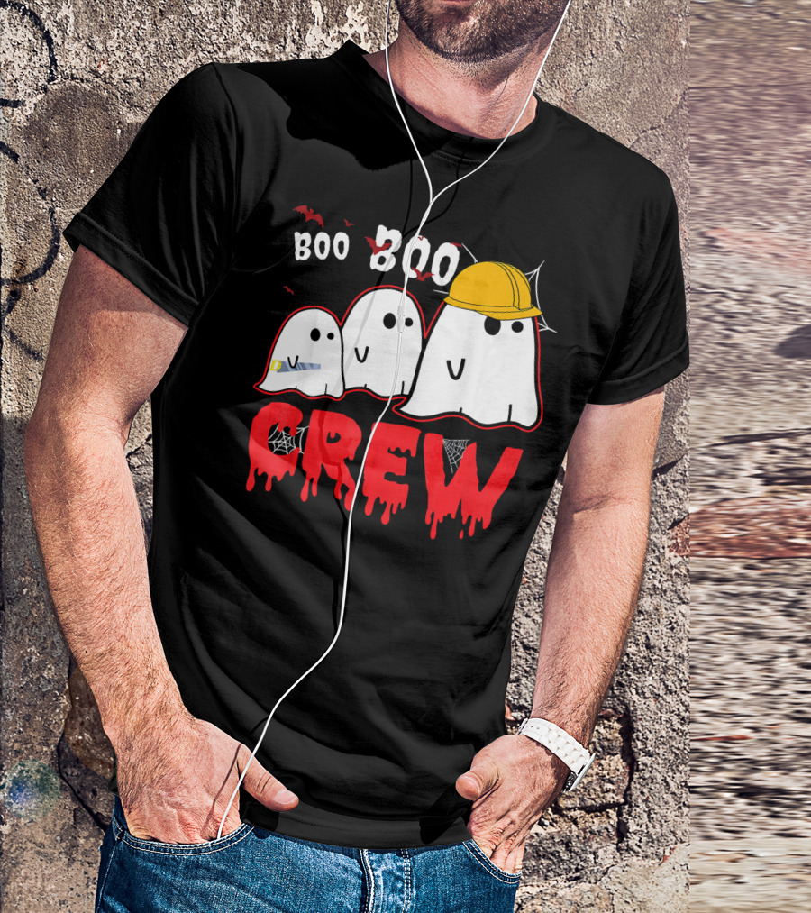 Boo Boo Ghost Crew Construction Halloween Fun T-Shirt