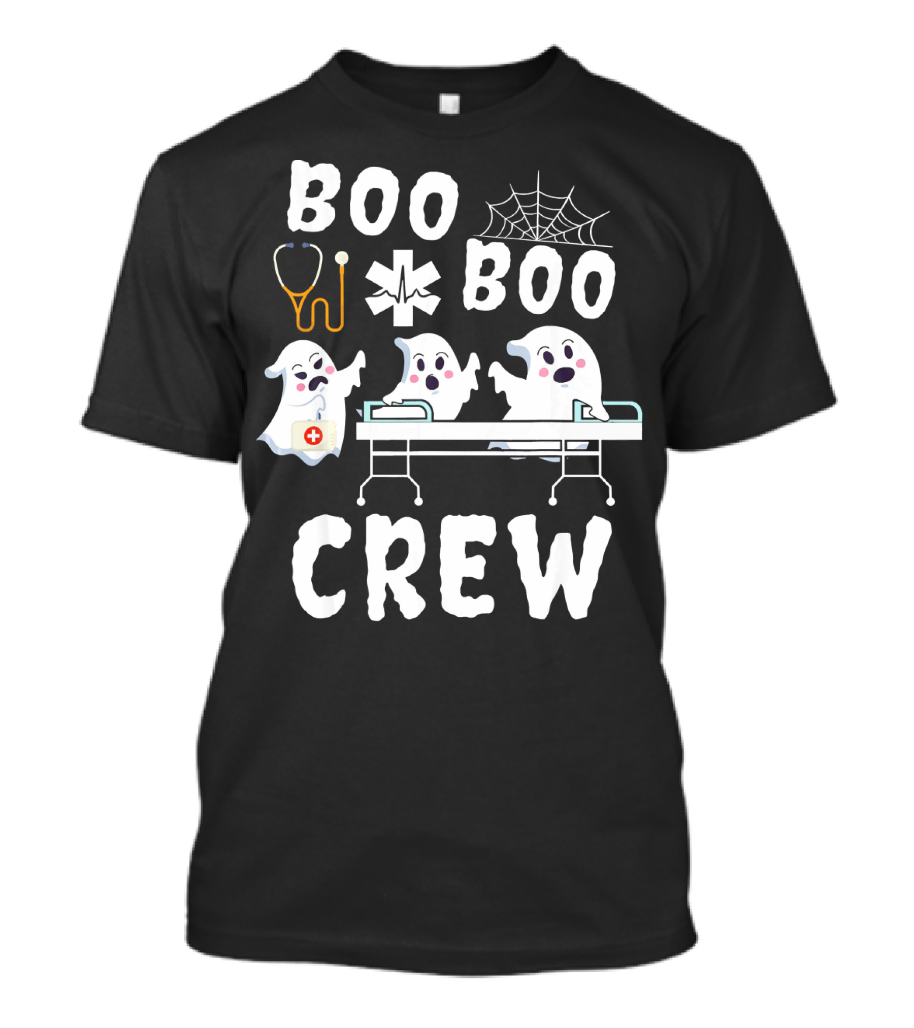 Boo Boo Crew EMTs And Paramedics I Love Ghosts Stethoscope Web T-Shirt