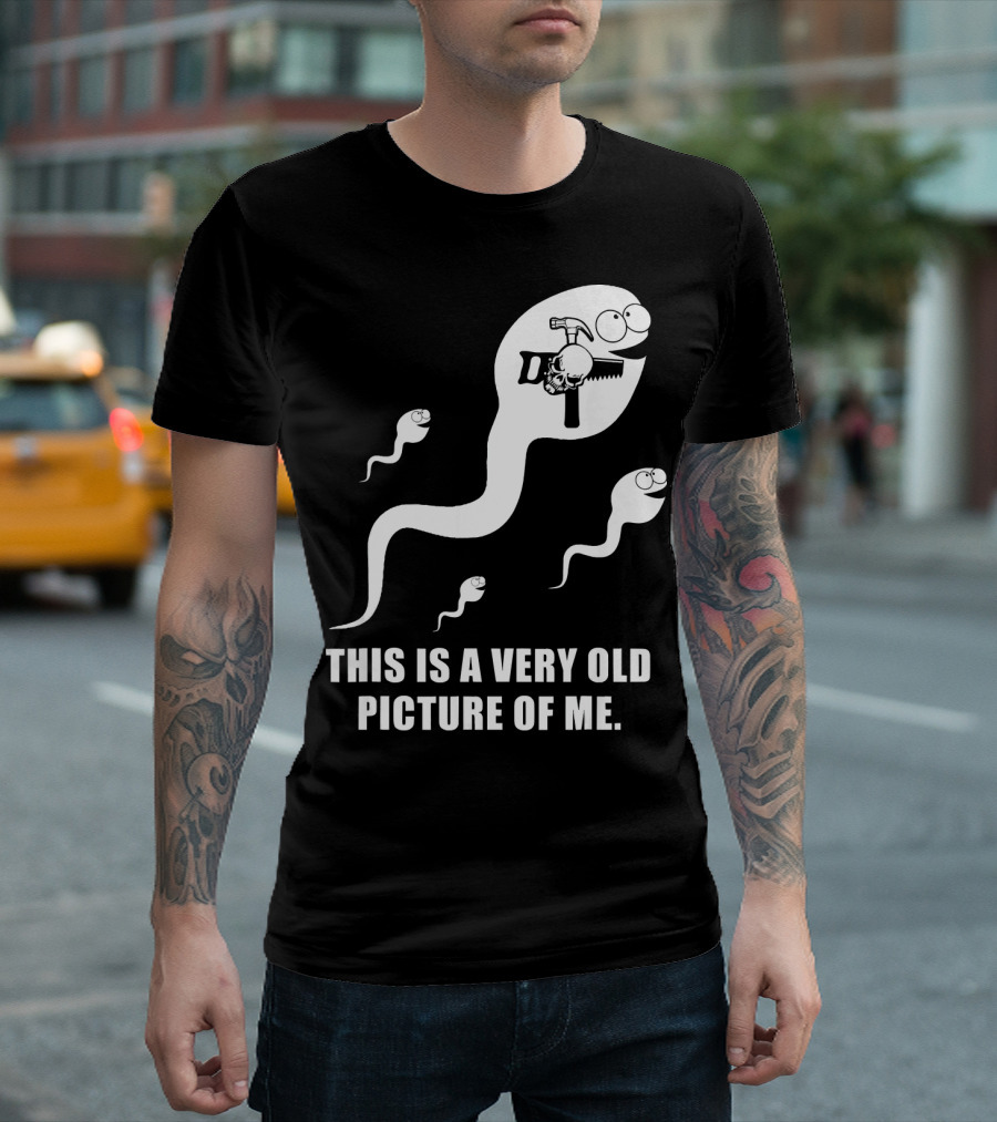 This Is A Very Old Picture Of Me Carpenter Hammer Sperm Humor T-Shirt
