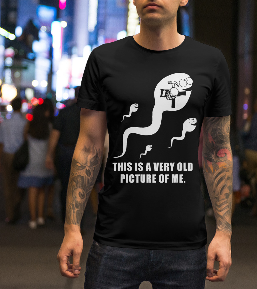 This Is A Very Old Picture Of Me Carpenter Hammer Sperm Humor T-Shirt