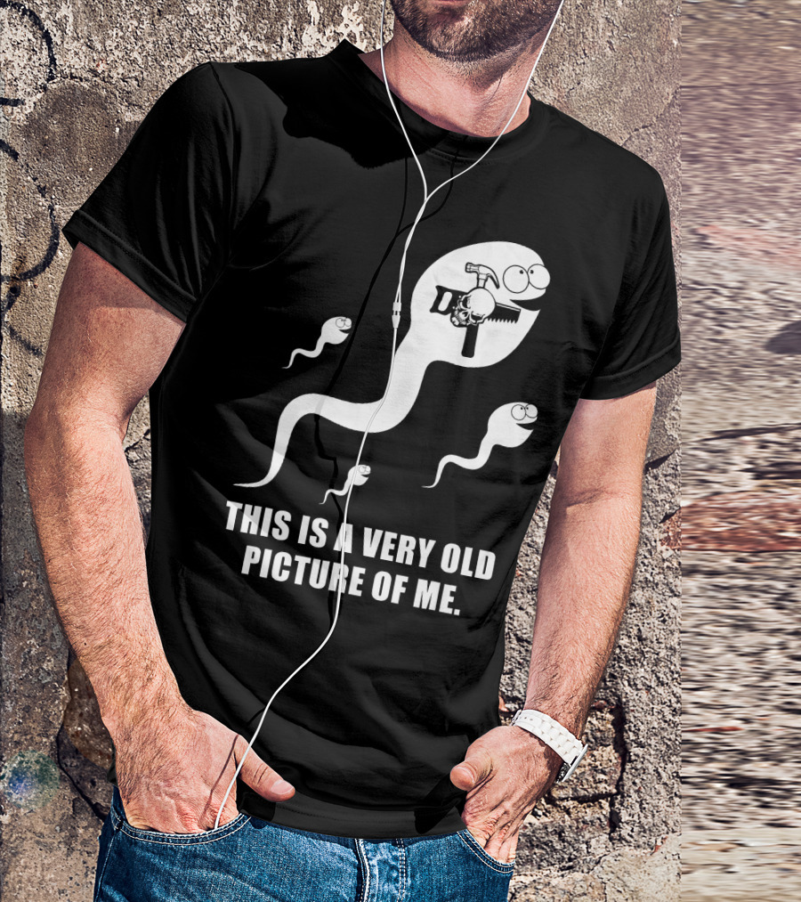 This Is A Very Old Picture Of Me Carpenter Hammer Sperm Humor T-Shirt