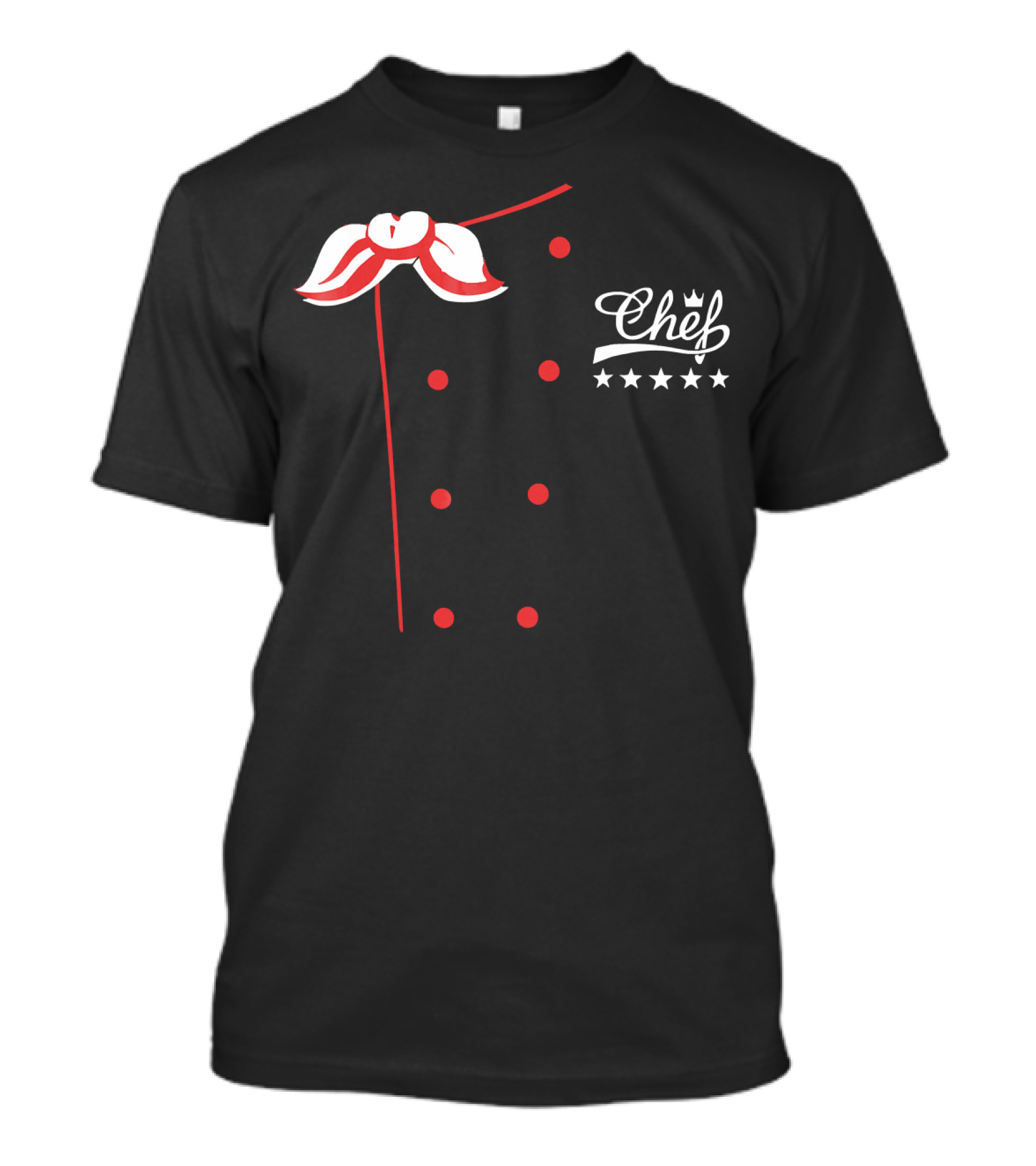 Chef Jacket Moustache Five Stars T-Shirt