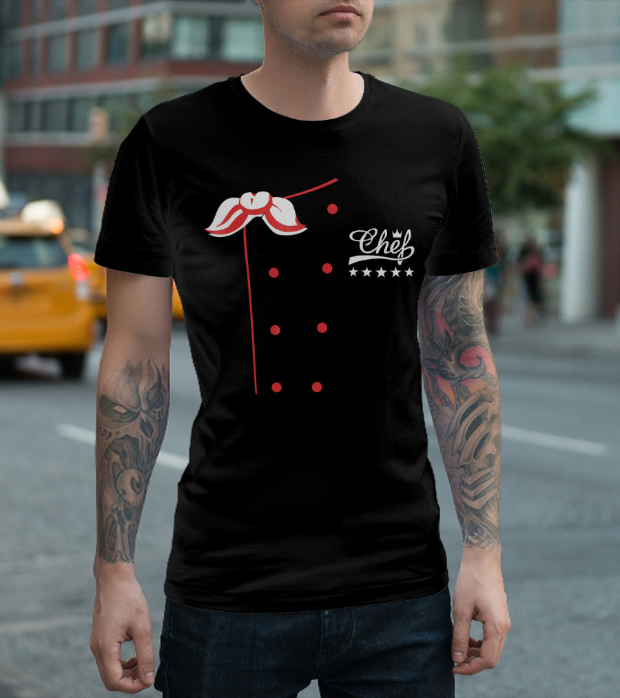 Chef Jacket Moustache Five Stars T-Shirt