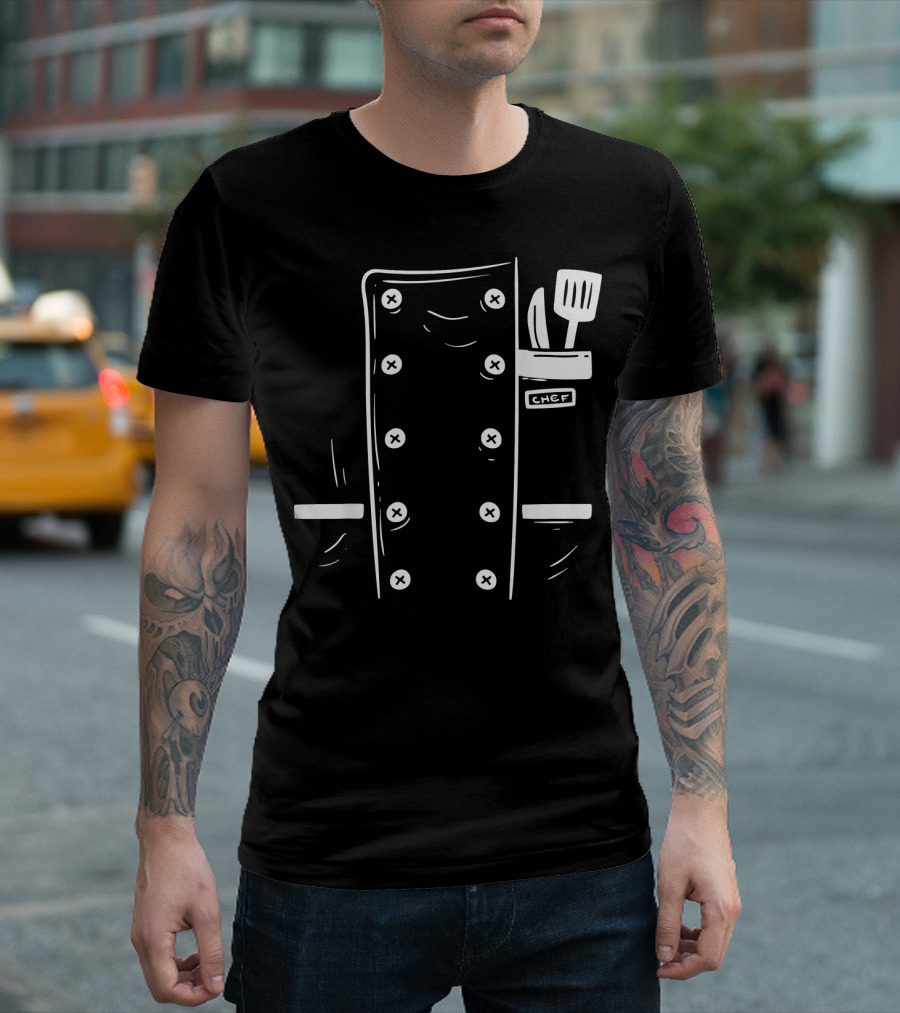 Chef Cooking Uniform Easy Lazy DIY Spatula Knife Chef Badge T-Shirt