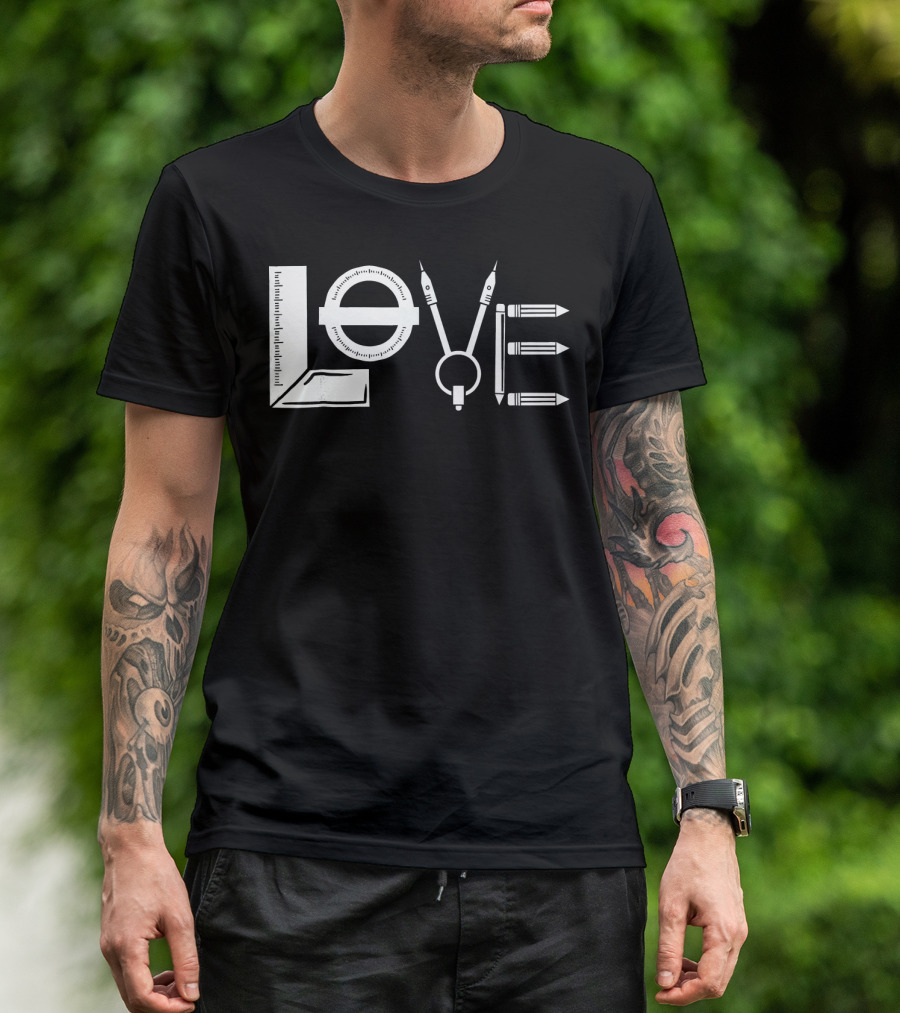 Architecture Tools Love Design Architect All Capitals T-Shirt