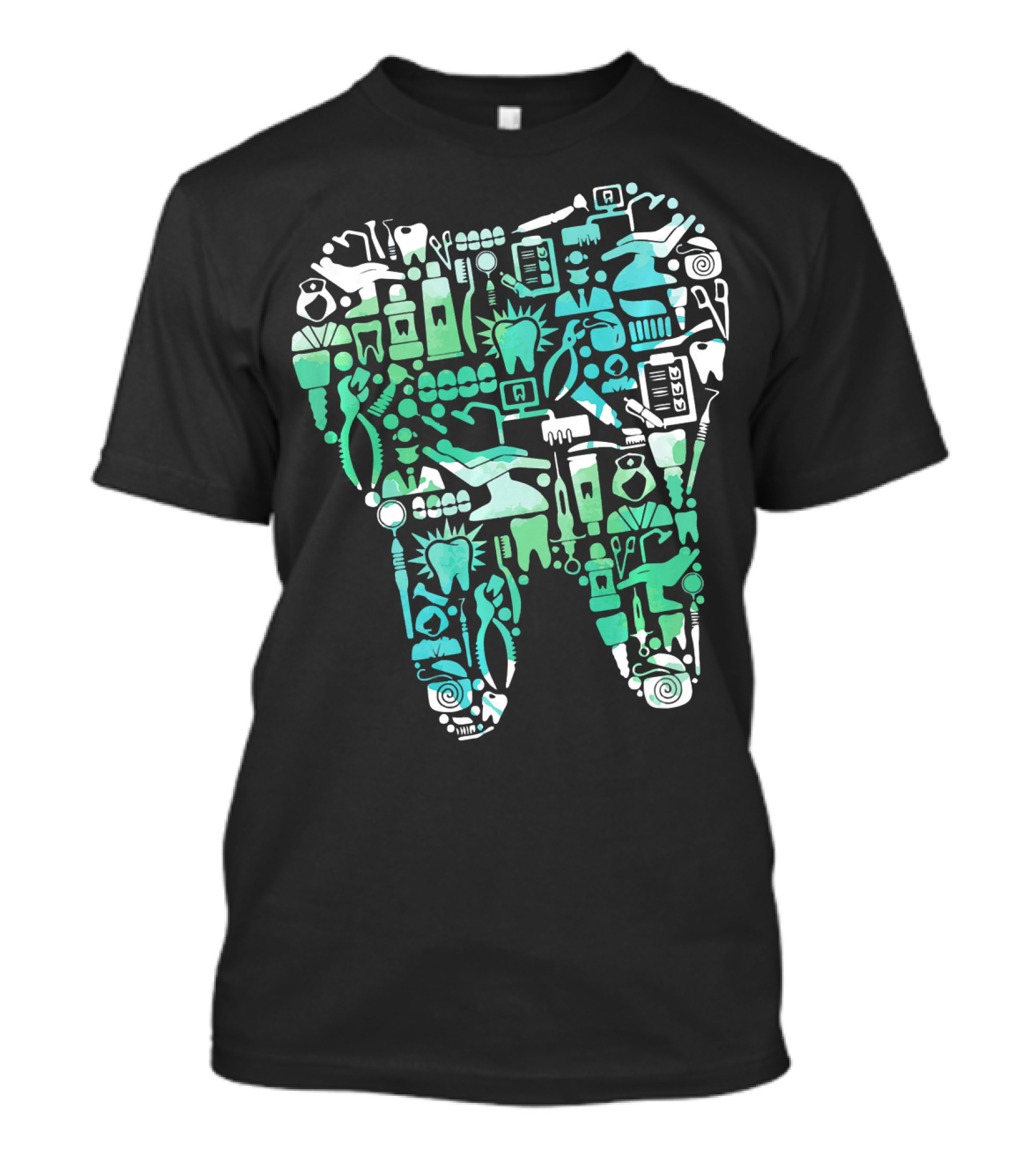 Dentist Tooth Word Cloud Dental Icons Tooth Doctor T-Shirt