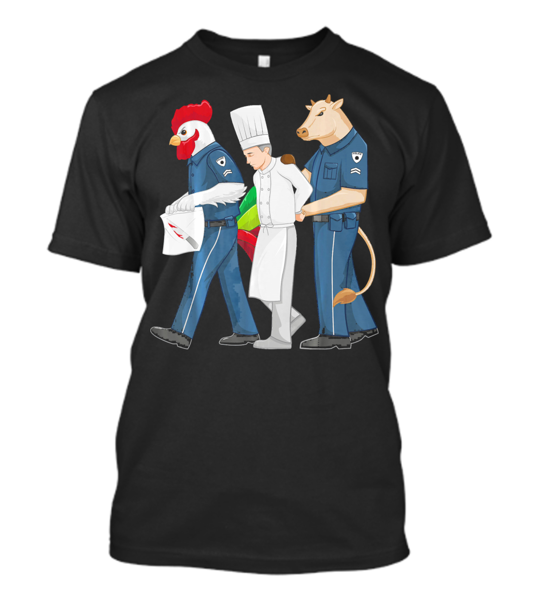 Funny Chef Arrested By Animal Officers In Restaurant Comedy T-Shirt