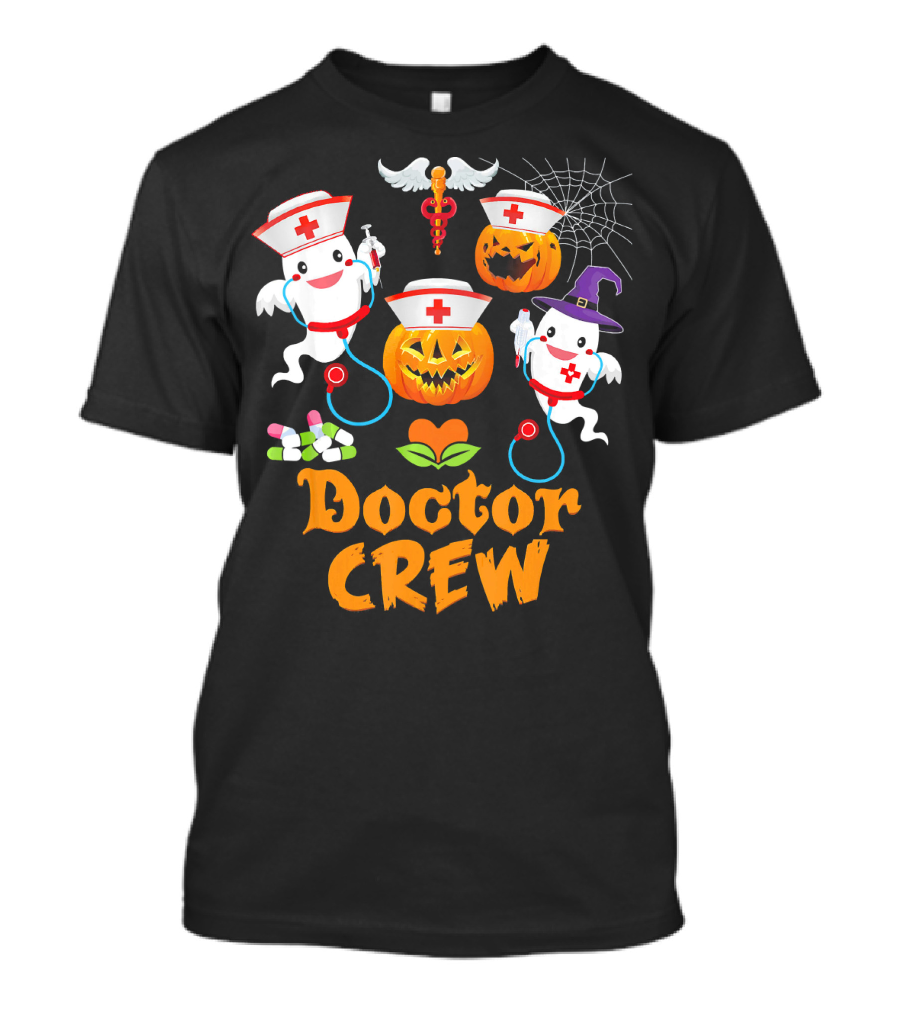 Doctor Crew Ghost Pumpkin Halloween Squad T-Shirt