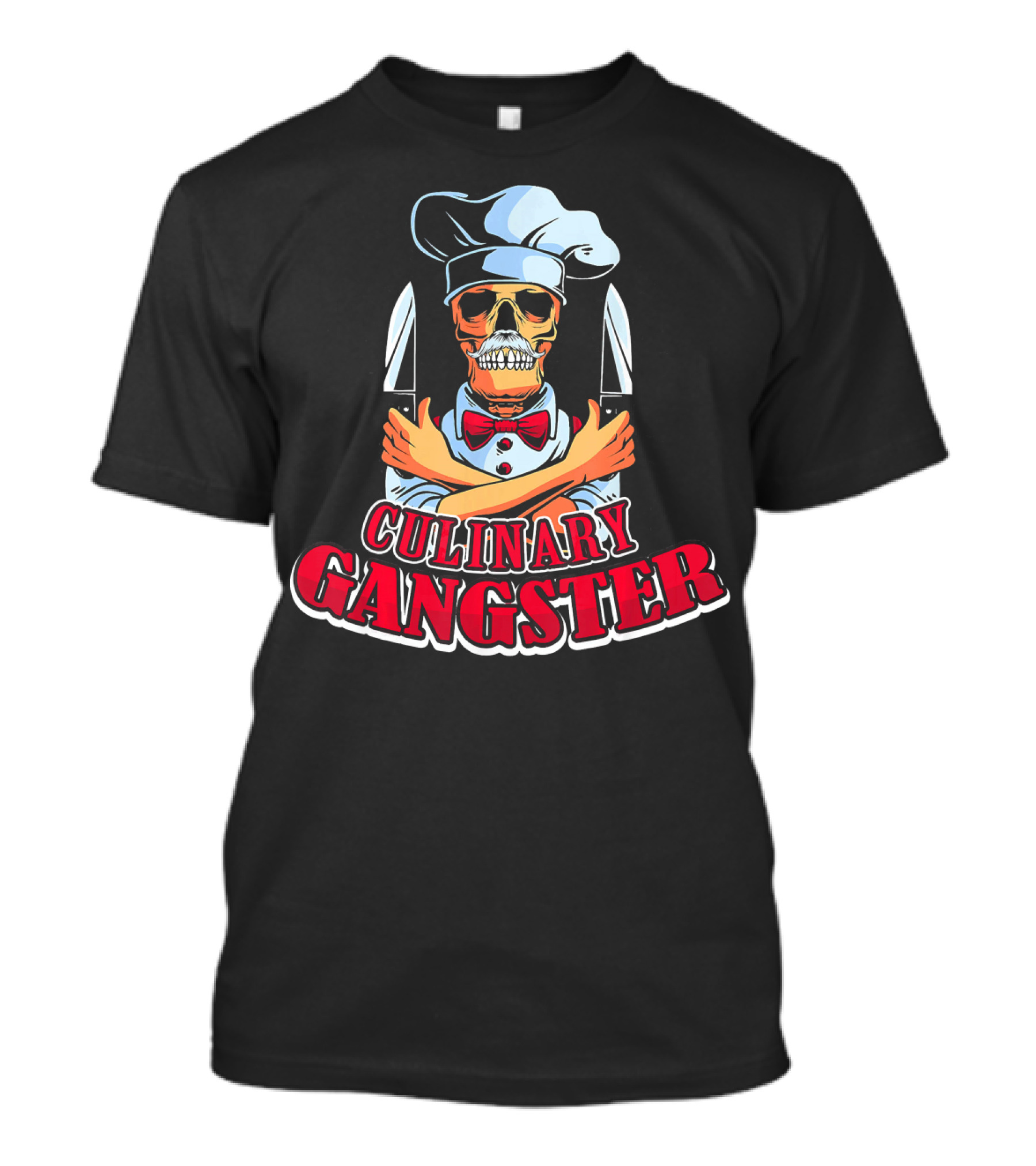 Culinary Gangster Skull Chef With Crossed Knives And Hat T-Shirt