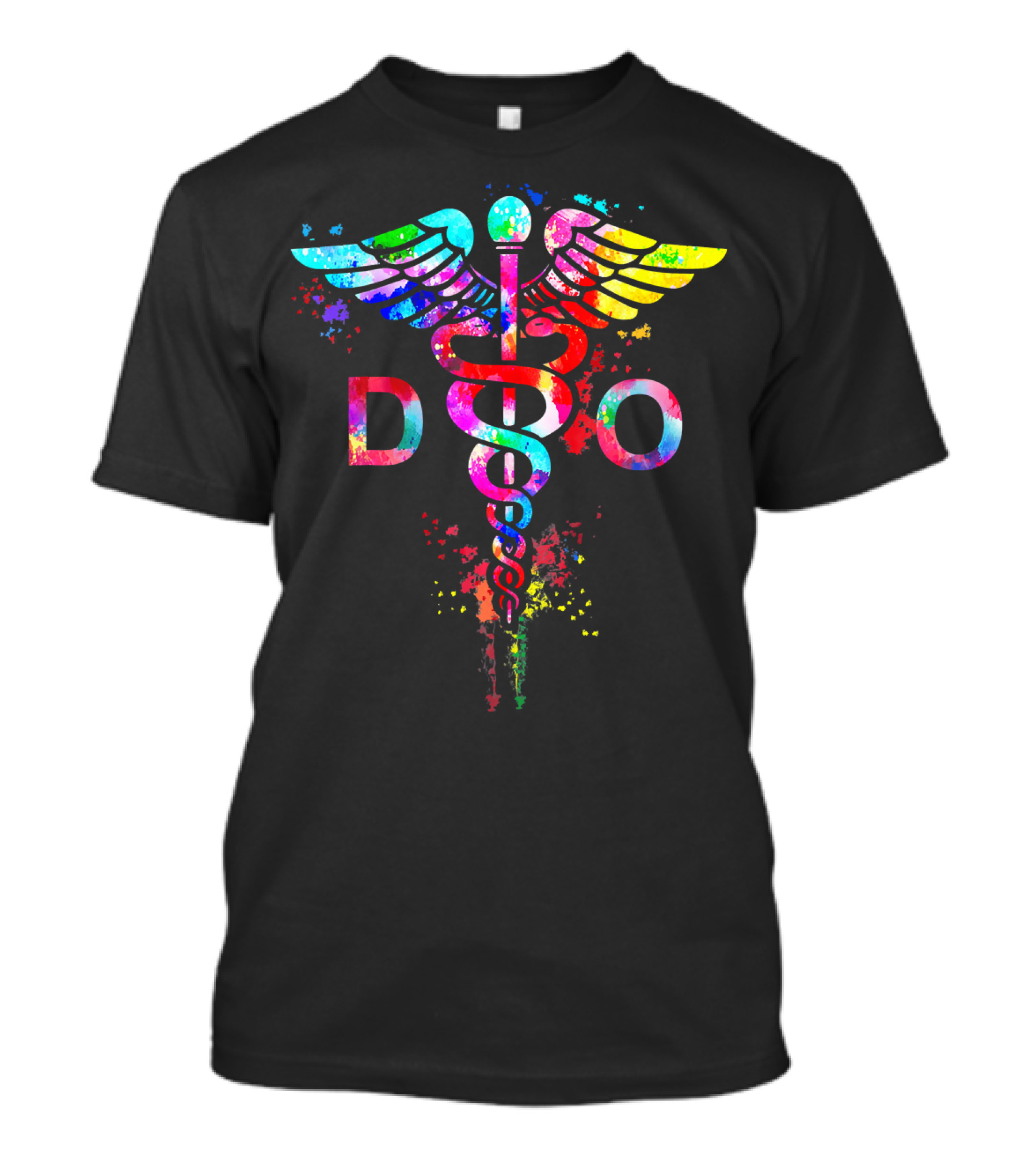 Funny Doctor Of Osteopathic Medicine D.O Caduceus Rainbow T-Shirt