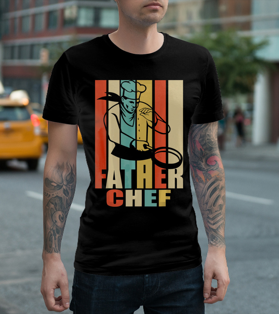 Father Chef Vintage Retro Dad T-Shirt