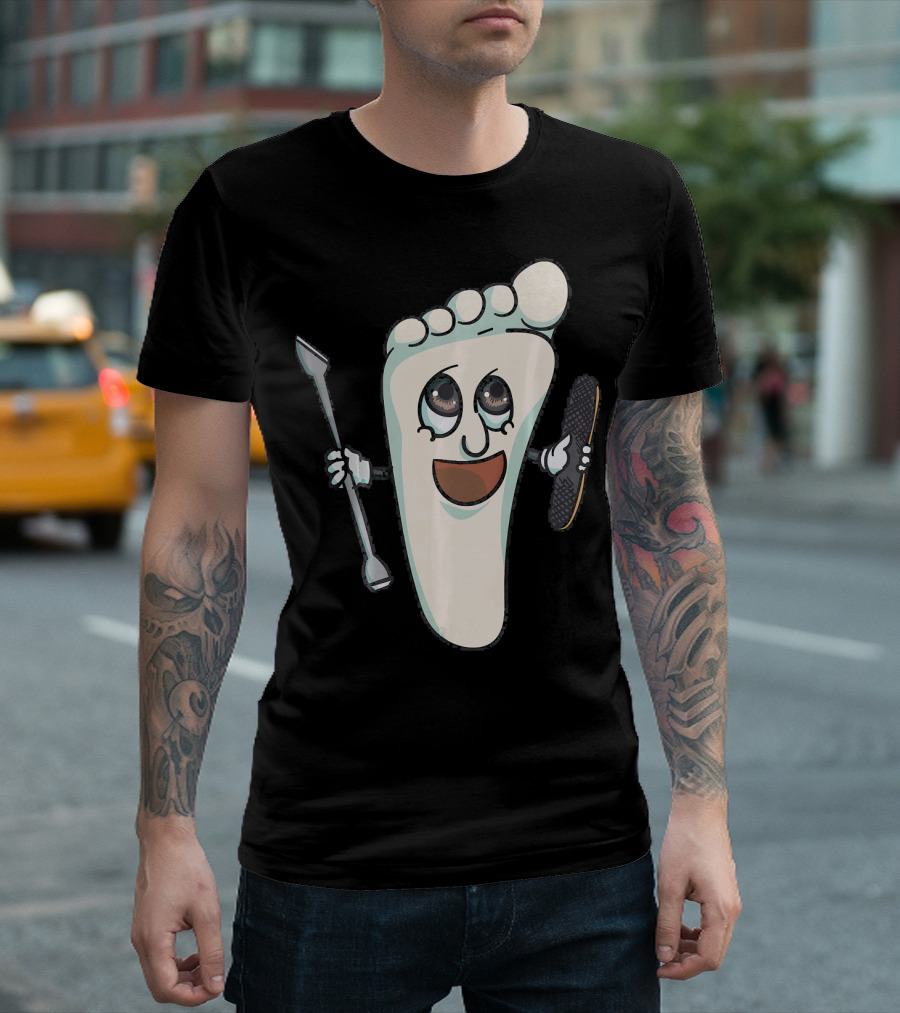 Foot Doctor Podiatrist Podiatry Medic Happy Foot Cartoon T-Shirt