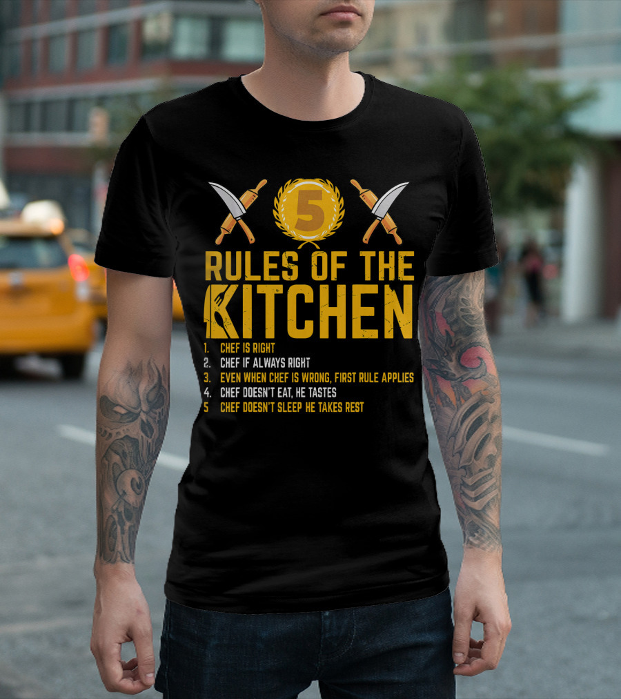 5 Rules Of The Kitchen Chef Humor Guide T-Shirt
