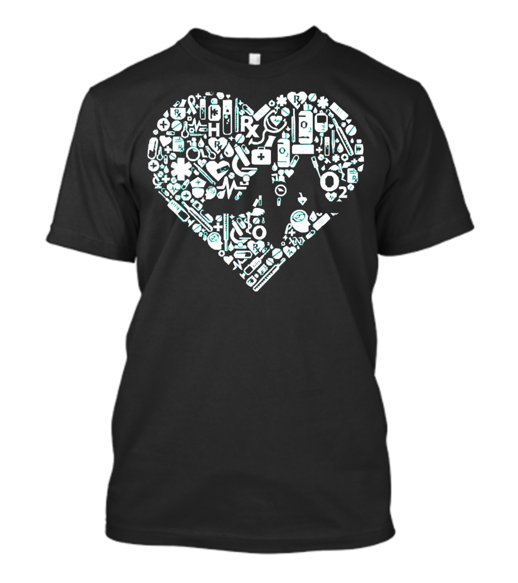 Doctor Nurse Heart Medical Icons T-Shirt