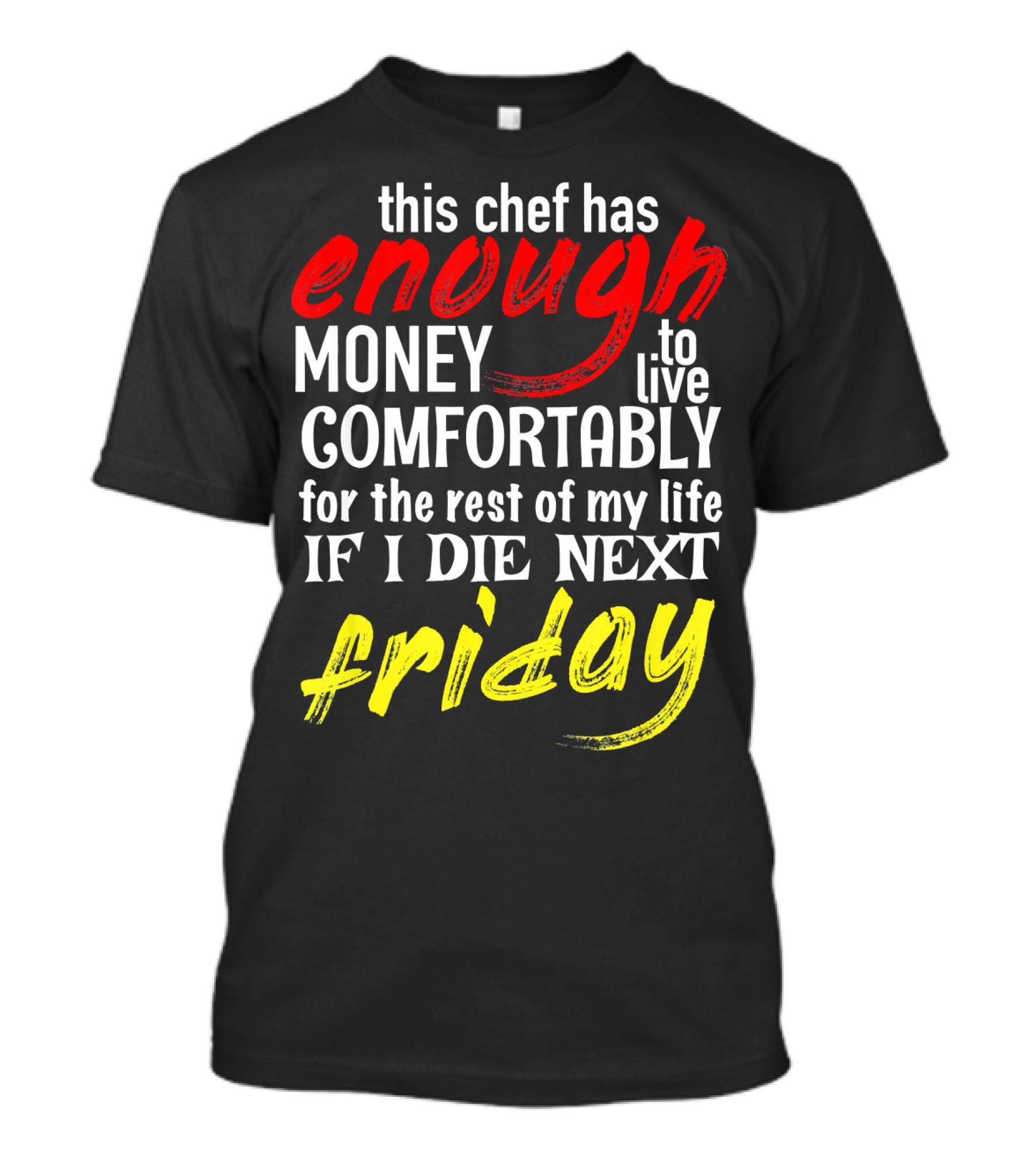 This Chef Has Enough Money To Live Comfortably For The Rest Of My Life If I Die Next Friday T-Shirt