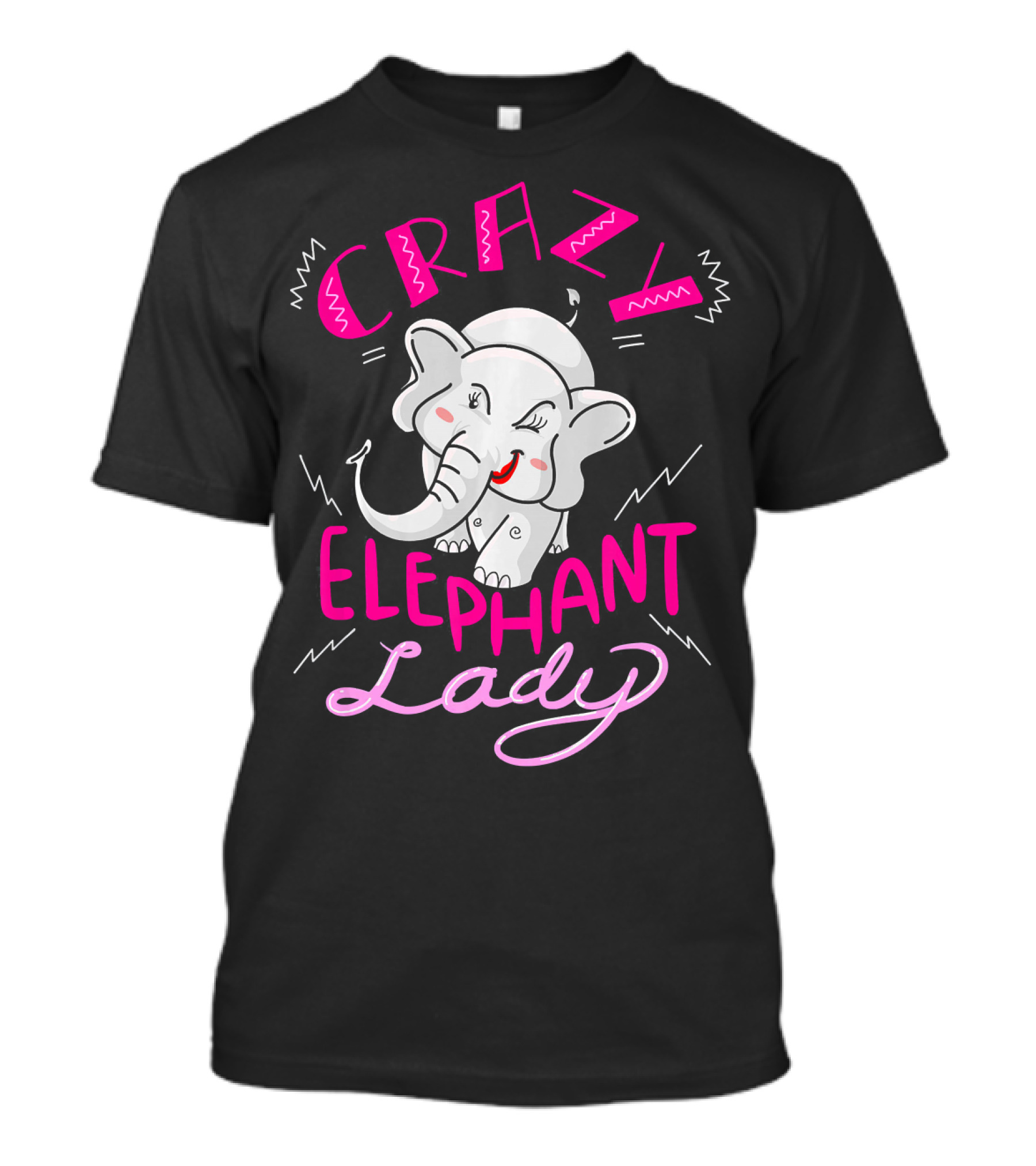 Crazy Elephant Lady Cool Wild Animals T-Shirt