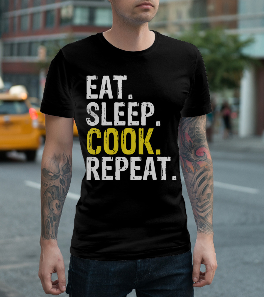 Eat Sleep Cook Repeat Chef Cooking Routine T-Shirt