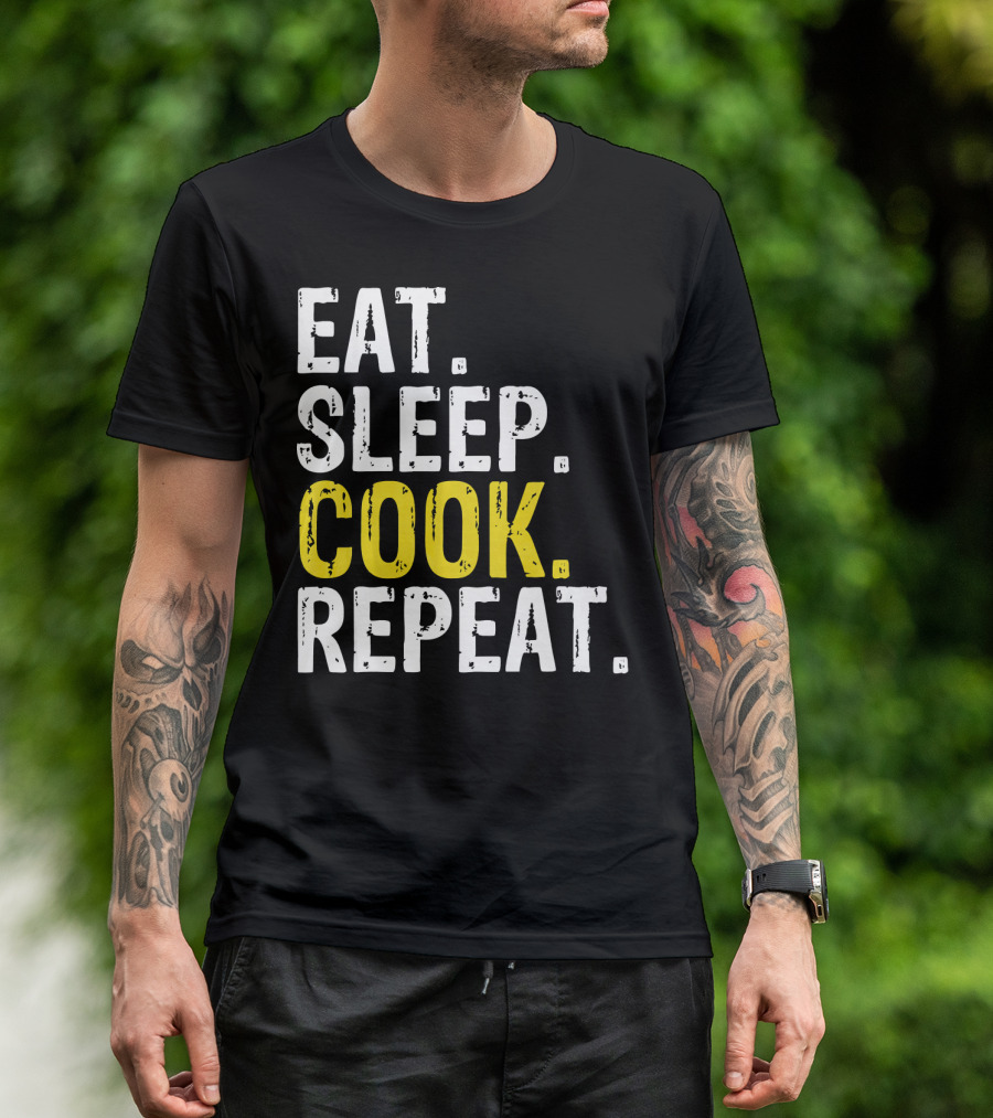 Eat Sleep Cook Repeat Chef Cooking Routine T-Shirt