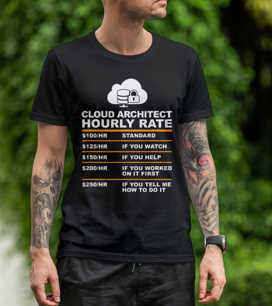 Cloud Architect Hourly Rate Standard Watch Help Worked First Tell T-Shirt