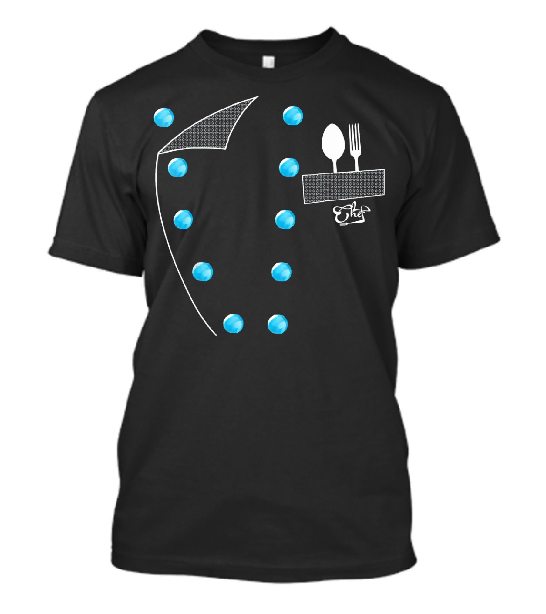 Chef Cooking Uniform Jacket Faux With Cutlery T-Shirt