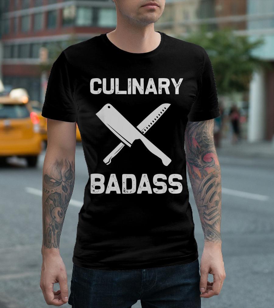 Culinary Badass Chef With Crossed Knives T-Shirt