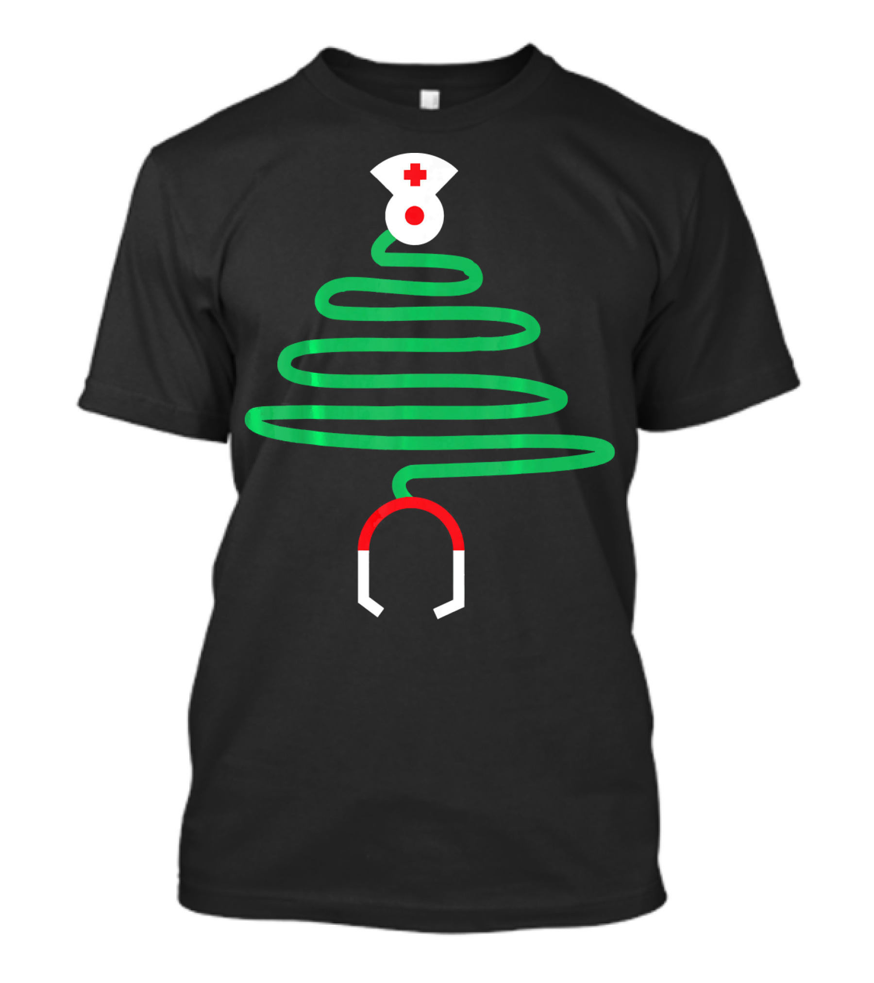 Christmas Nurse Doctor Hospital Stethoscope Tree X Mas T-Shirt