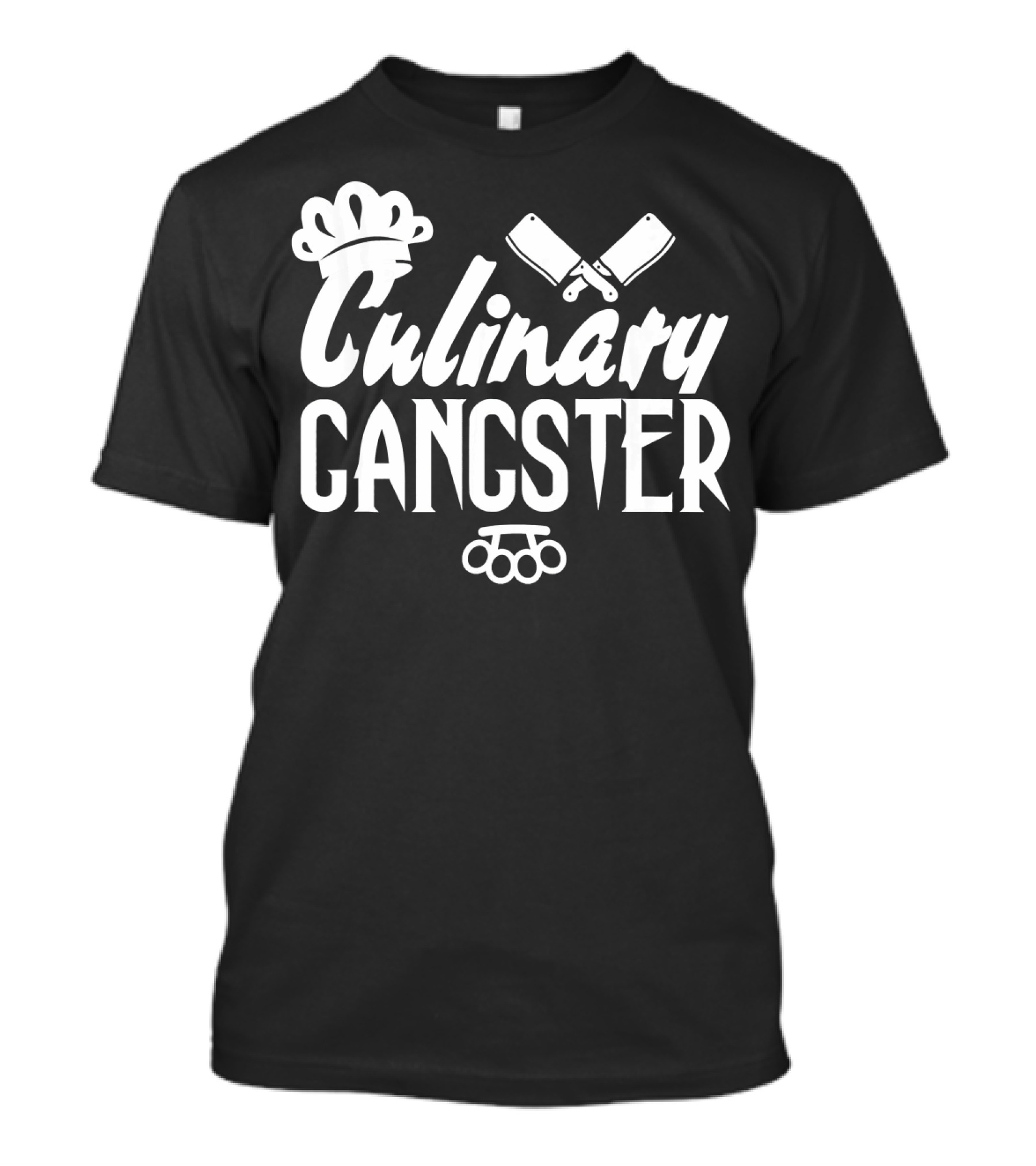 Culinary Gangster Funny Cooking Apron Chef Hat Cleaver Brass Knuckles T-Shirt