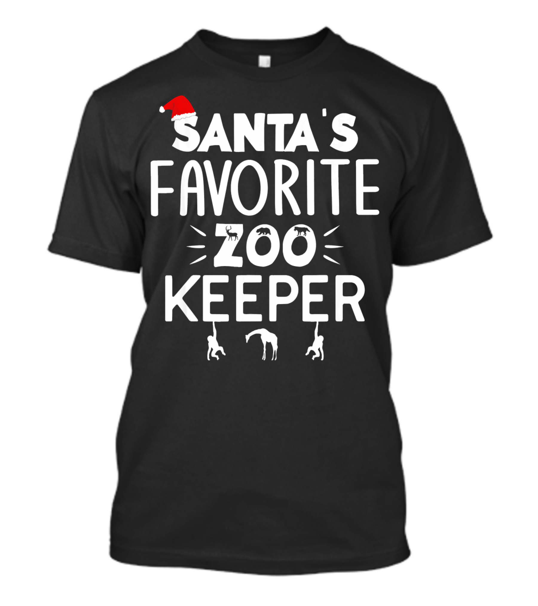Santa's Favorite Zoo Keeper Christmas Cute Zoologist Santas Fav T-Shirt