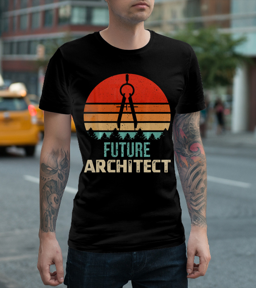 Future Architect Vintage Compass Sunset T-Shirt