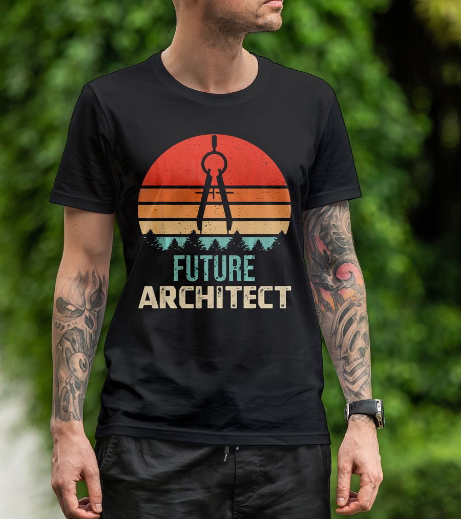 Future Architect Vintage Compass Sunset T-Shirt