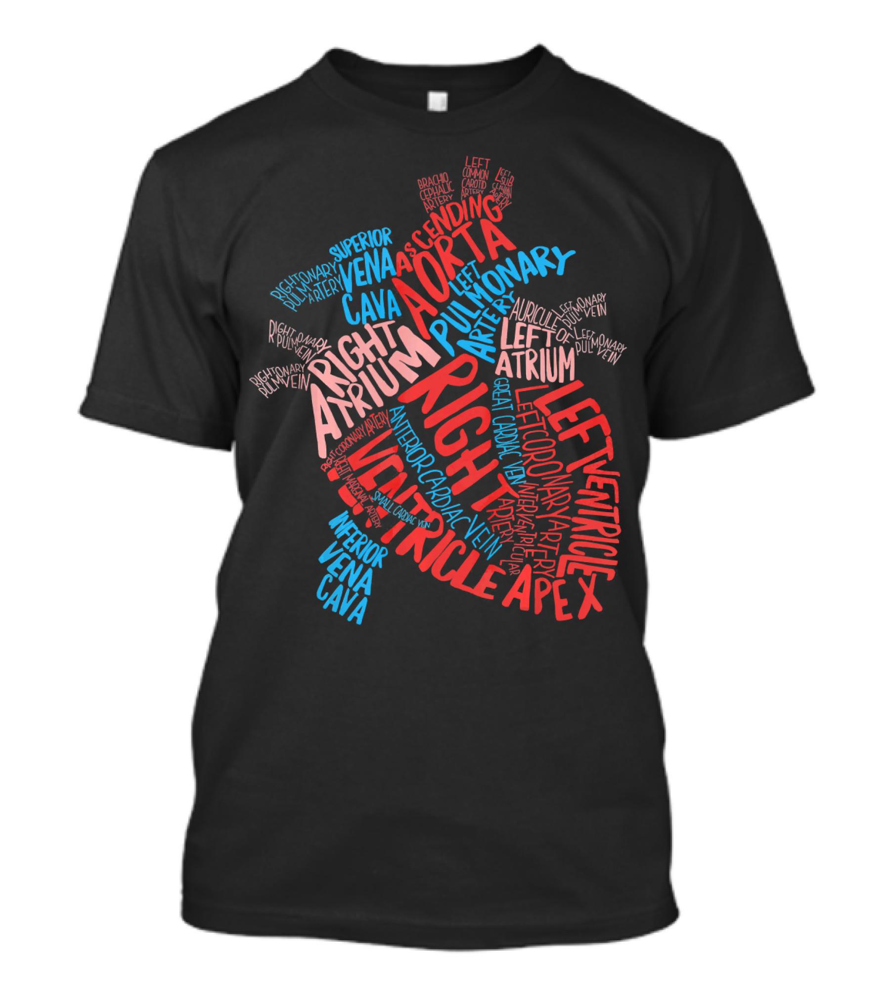Heart Anatomy Cardiac Nurse Doctor Anatomy Right Atrium Artery Ventricles T-Shirt
