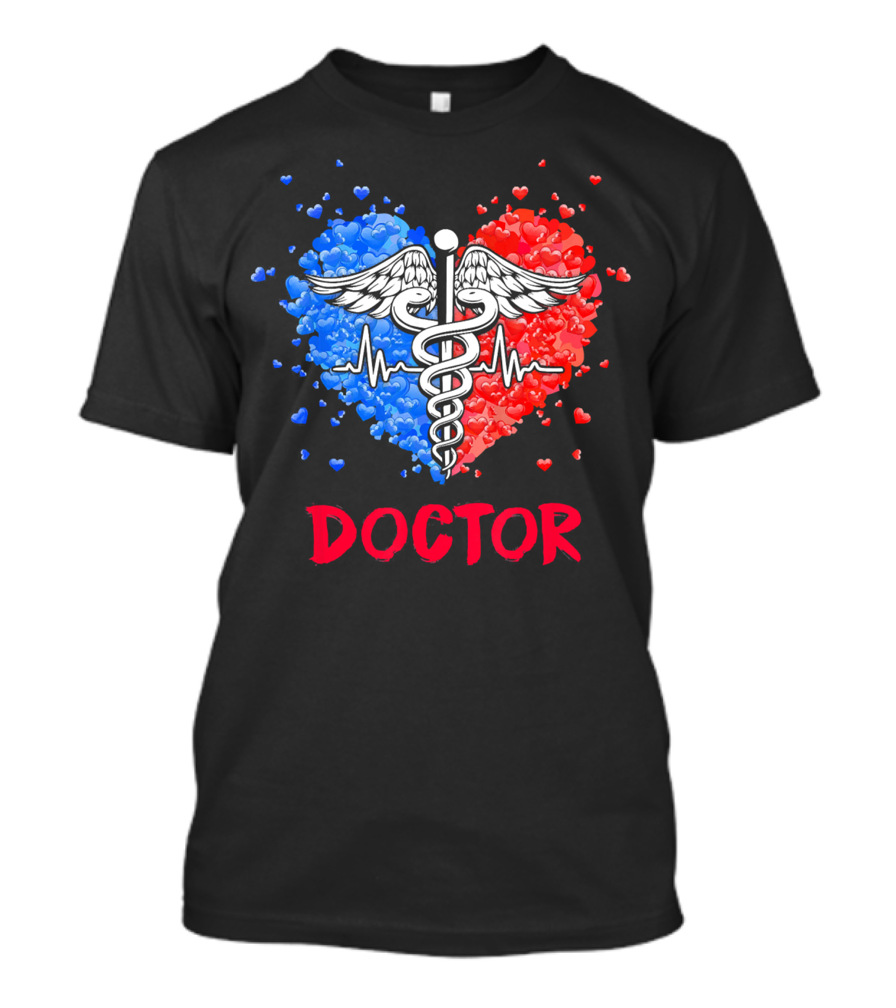 Doctor Heartbeat Caduceus Lover Funny Job T-Shirt