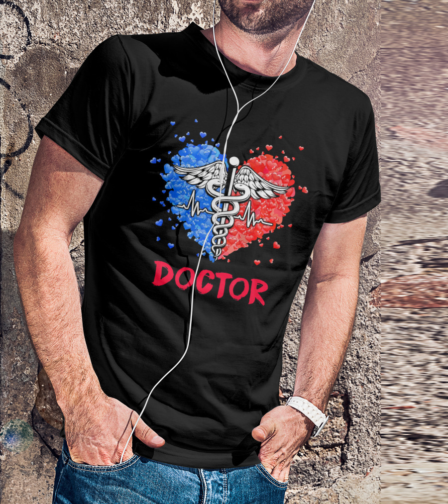 Doctor Heartbeat Caduceus Lover Funny Job T-Shirt