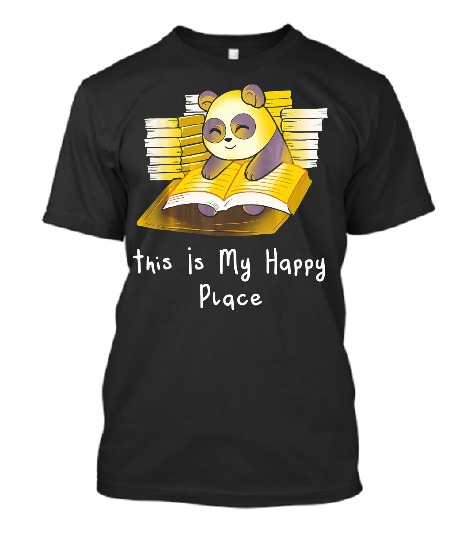 This Is My Happy Place Funny Panda Reading Books T-Shirt