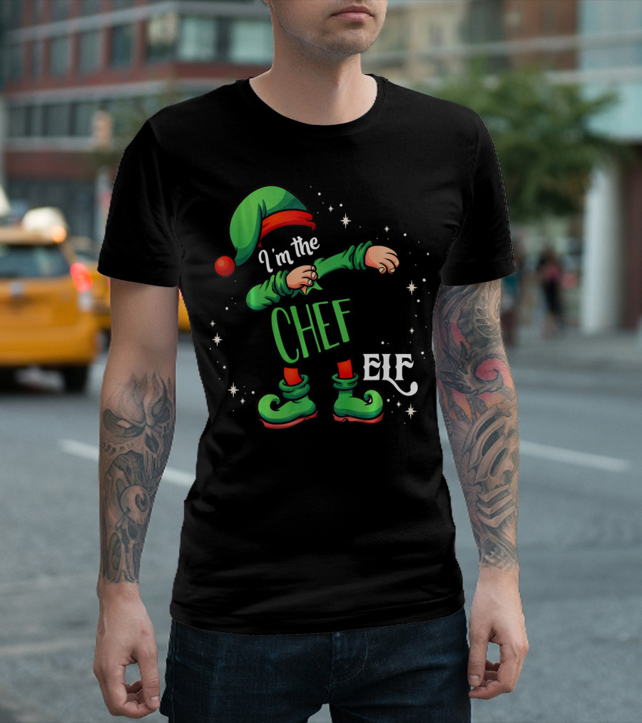 I'm The Chef Elf Christmas Dabbing Dance Outfit Decor T-Shirt