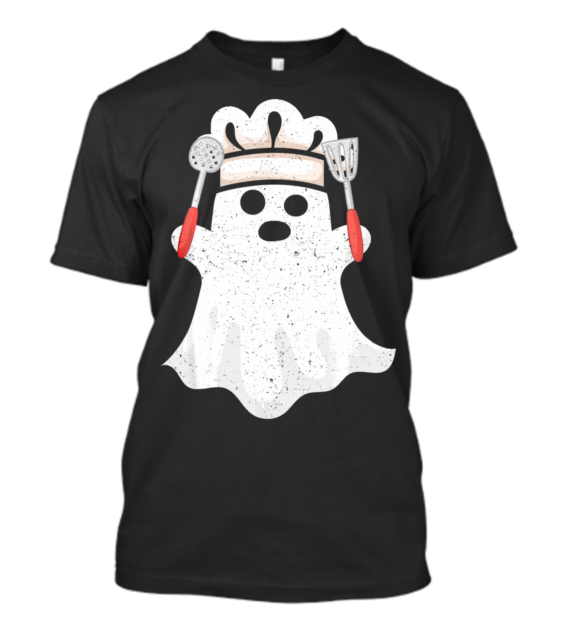 Halloween Ghost Chef Funny Boo With Cooking Utensils T-Shirt