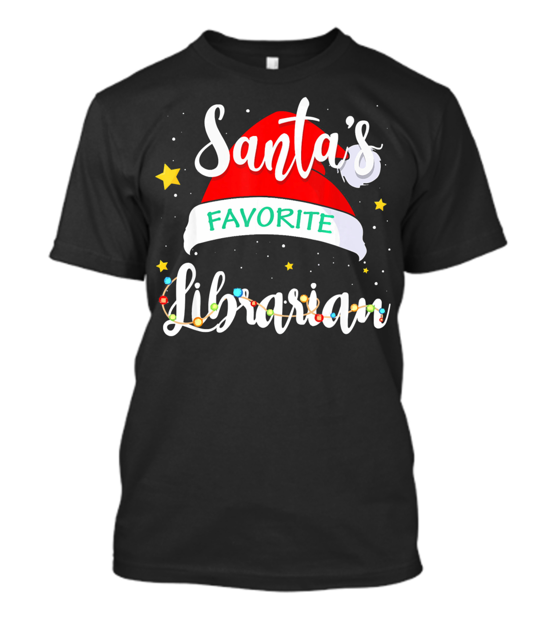 Santa's Favorite Librarian Festive Xmas Costume T-Shirt