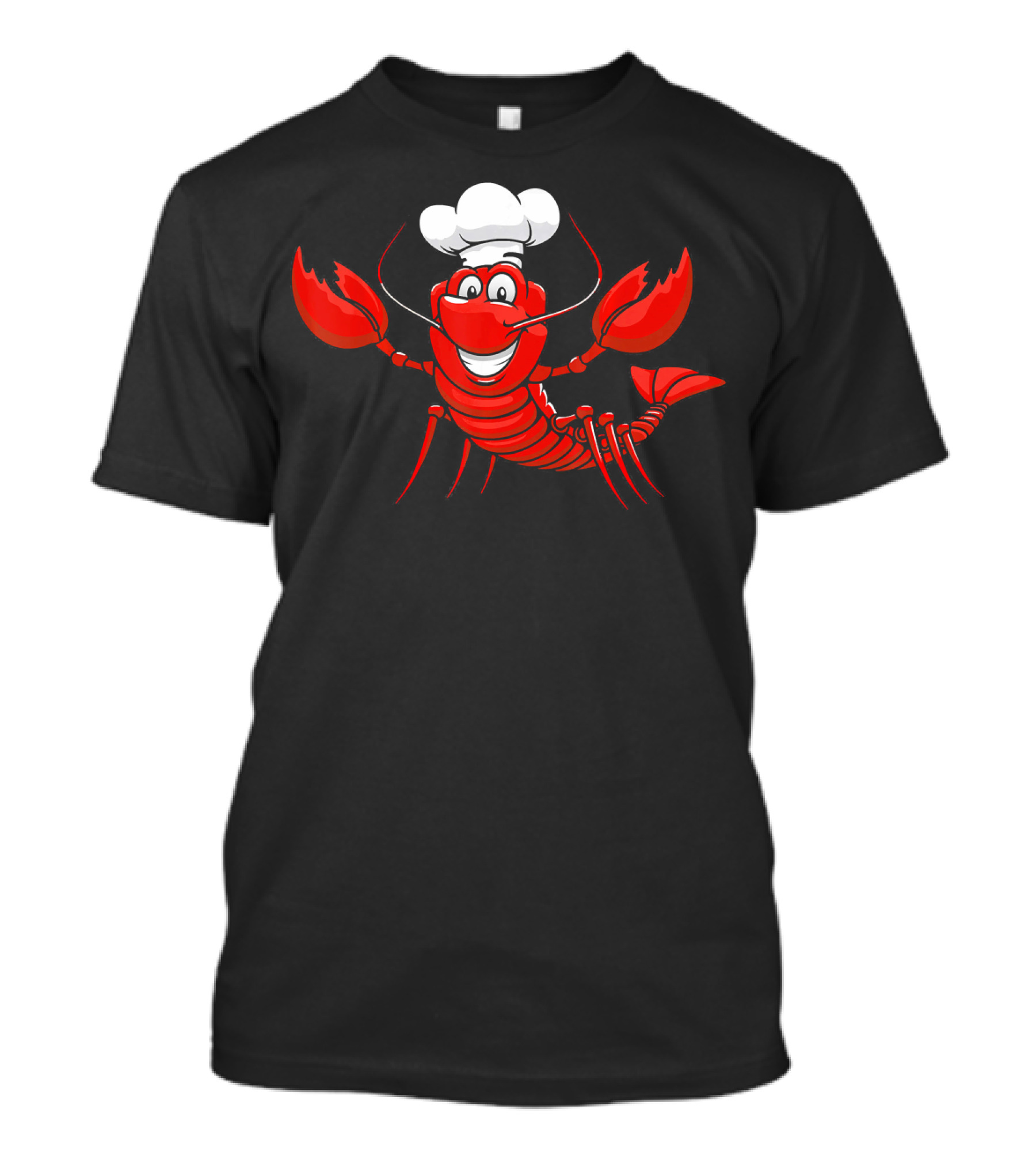 Happy Red Lobster Chef Cartoon With Cooking Hat T-Shirt