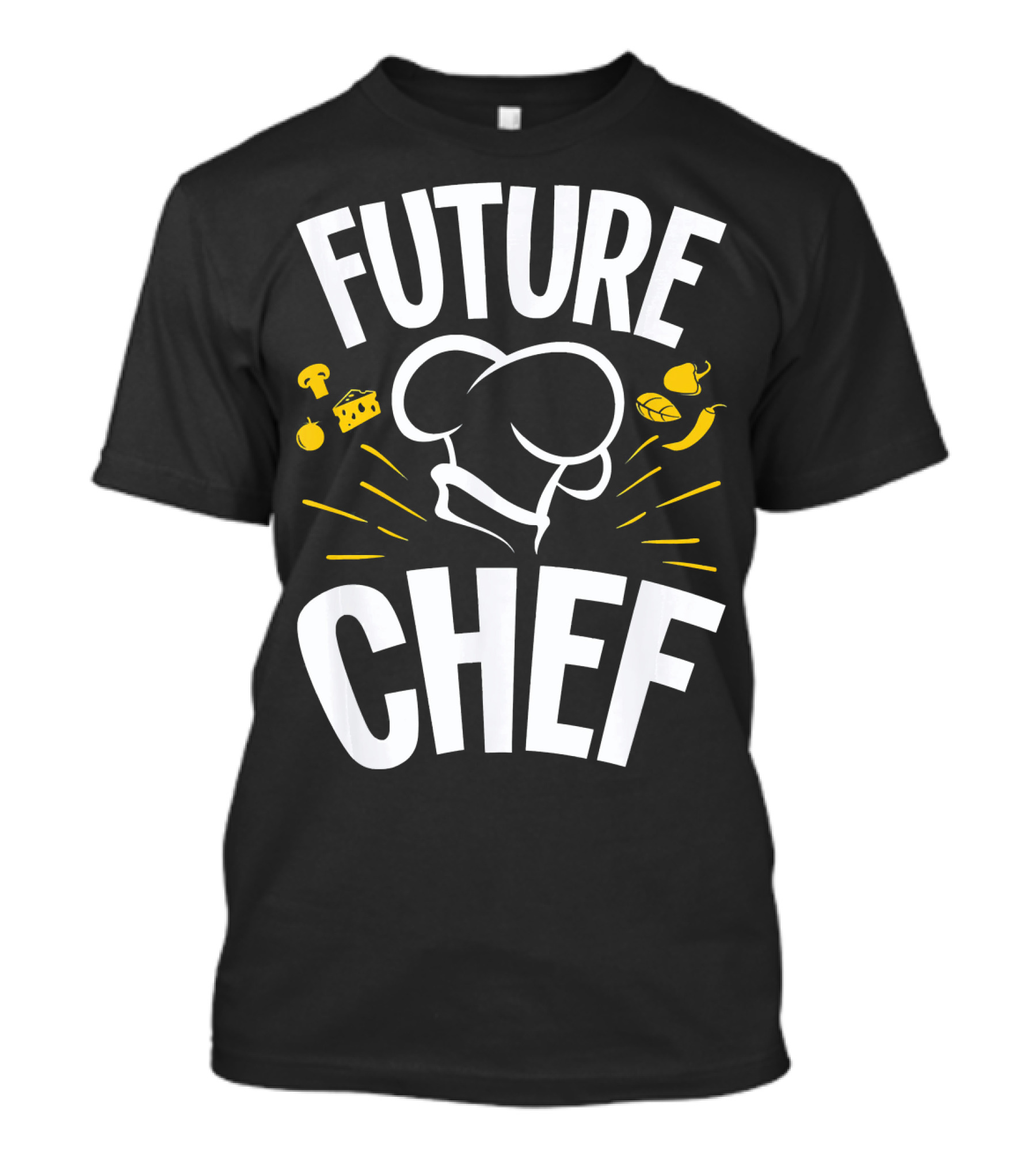 Future Chef Culinary Icons With Chef Hat And Food Elements T-Shirt