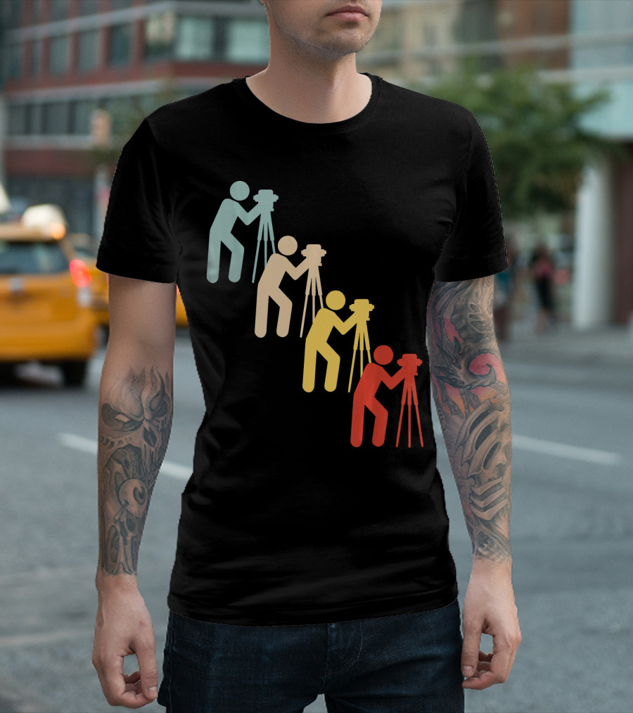 Land Surveying Retro Job Funny Surveyor Vintage Colorful T-Shirt