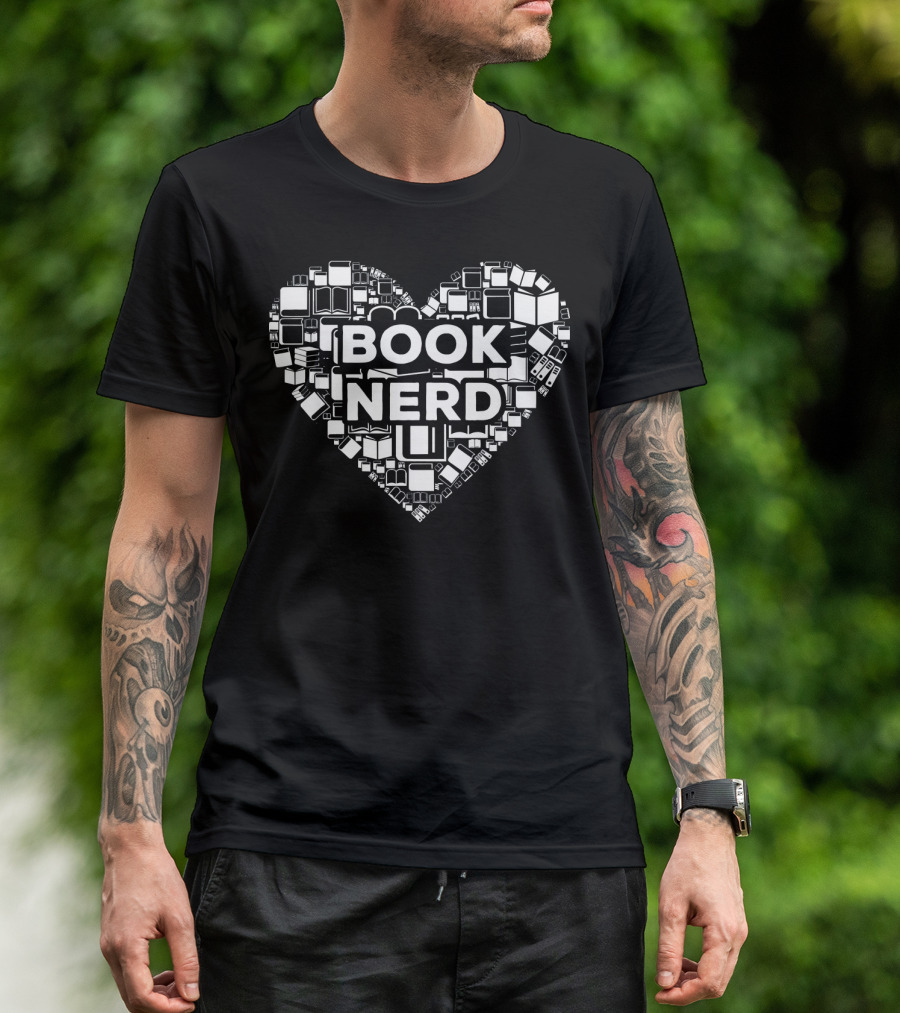Heart Book Nerd Book Librarian T-Shirt