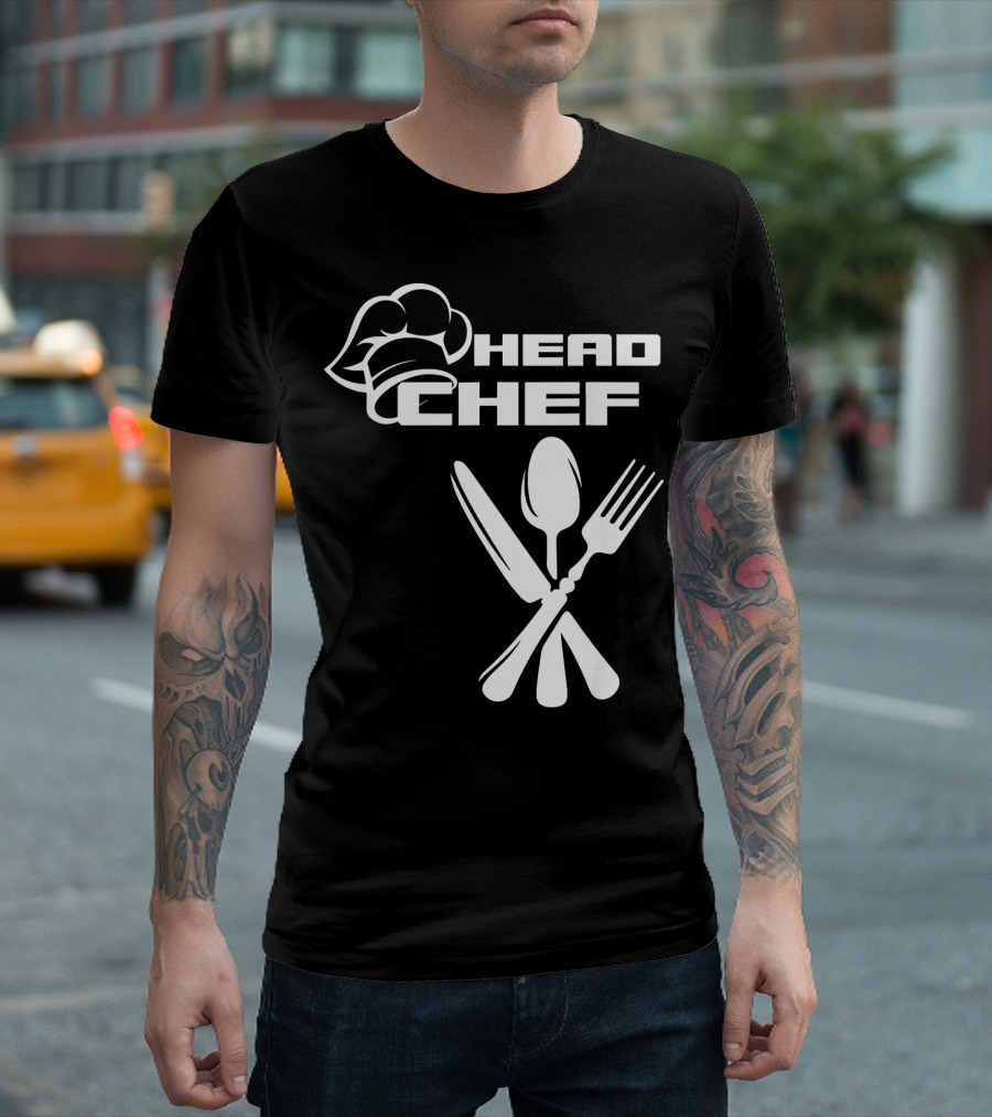 Head Chef Hat and Crossed Silverware T-Shirt