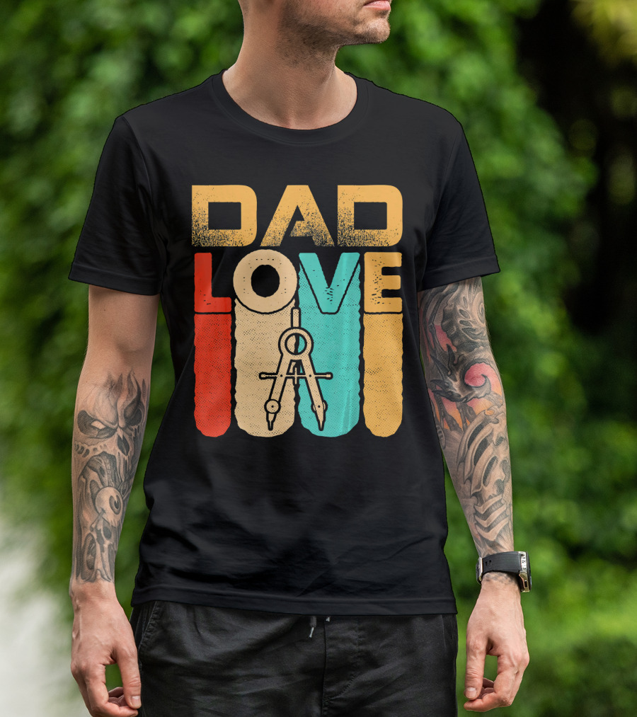 Dad Love Retro Vintage Architect T-Shirt