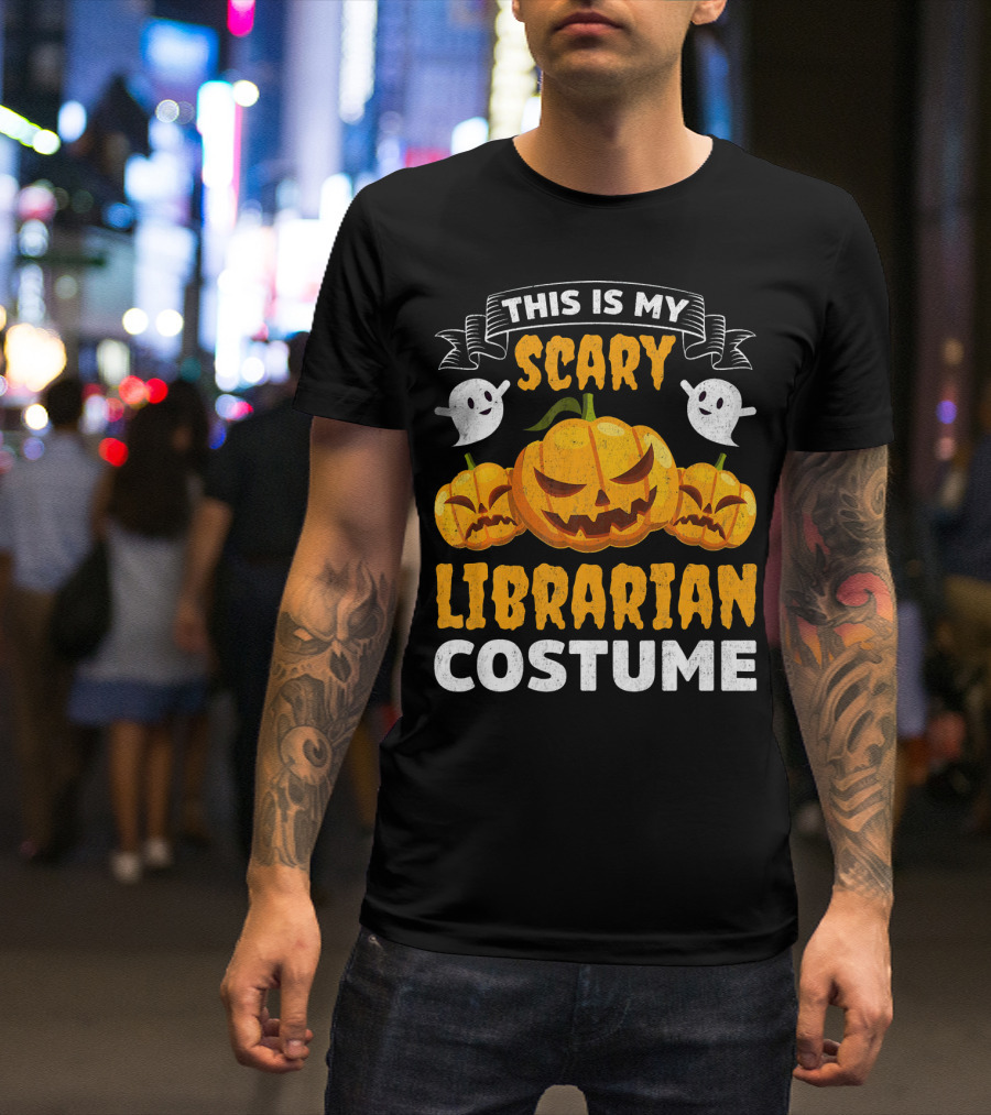 This Is My Scary Librarian Costume Halloween Ghosts Pumpkins T-Shirt