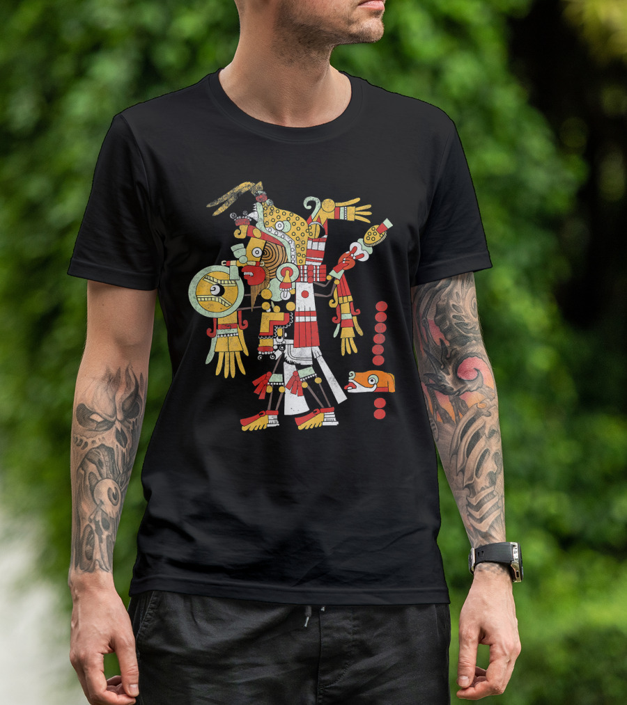 Mayan Ritual Iconography With Traditional Symbols T-Shirt