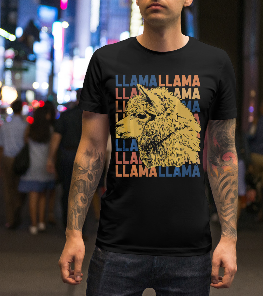 LLAMA LLAMA Pop Art Style Alpaca T-Shirt